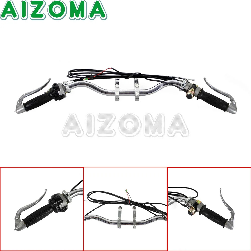 

1x Chrome Handlebar Assembly Ural Sidecar Motorcycle Handle Bar Lever Cable Grip Basr For BMW M1M M1S M72 R75 K750 KS750 BW40