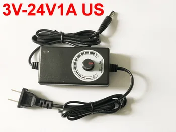 

10PCS adjustable ON/OFF adapter DC 3V-24V 1A Adapter of voltage3V/4.5V/5V/6V /9V /13.5V/15V 18 -24V 1A power supply adatper