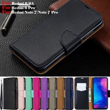 Wallet Phone Case for Xiaomi Redmi Note 7/Note 7 Pro/6/6A/6 Pro PU Leather Flip Cover Stand Magetic Closure with Card Holder