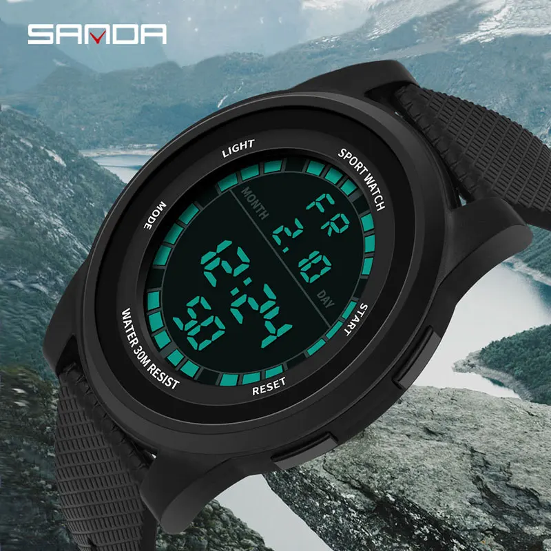 SANDA brand men's digital watch men's waterproof LED electronic men's watch ultra-thin military sports watch Relogio Masculino