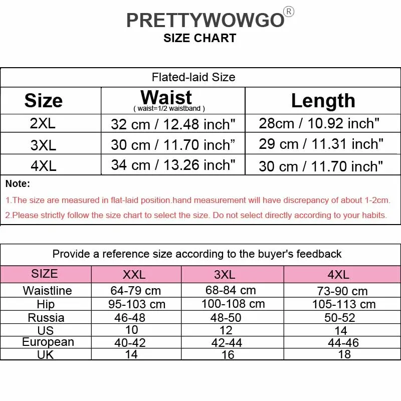 Prettywowgo Comfortable Plus Size Women Cotton Panties High Waist Women's Underwear Briefs 9168