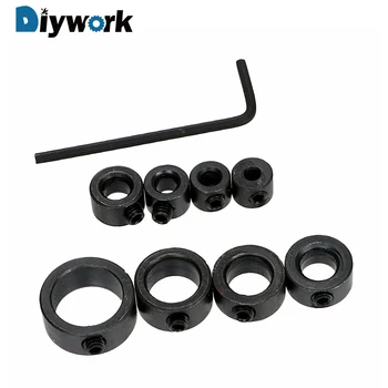 

DIYWORK 8Pcs/Set Positioner Drill Locator + Hex Wrench 3/4/5/6/8/10/12/16mm Depth Stop Collars Ring Drill Bits