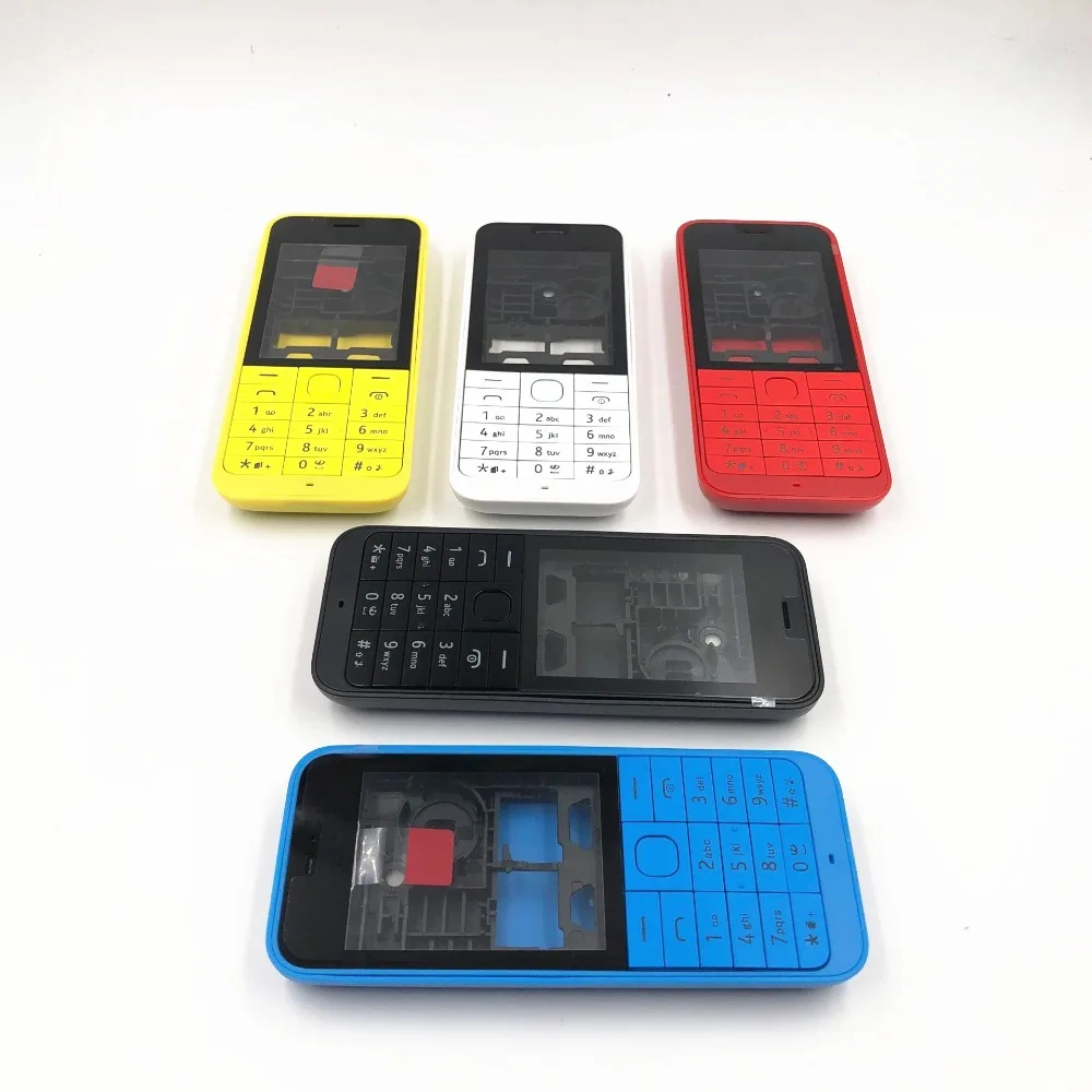 

RTBESTOYZ Good quality New Front Middle Frame Back cover Battery Cover For Nokia 220 Full Housing Cover Case +English Keypad
