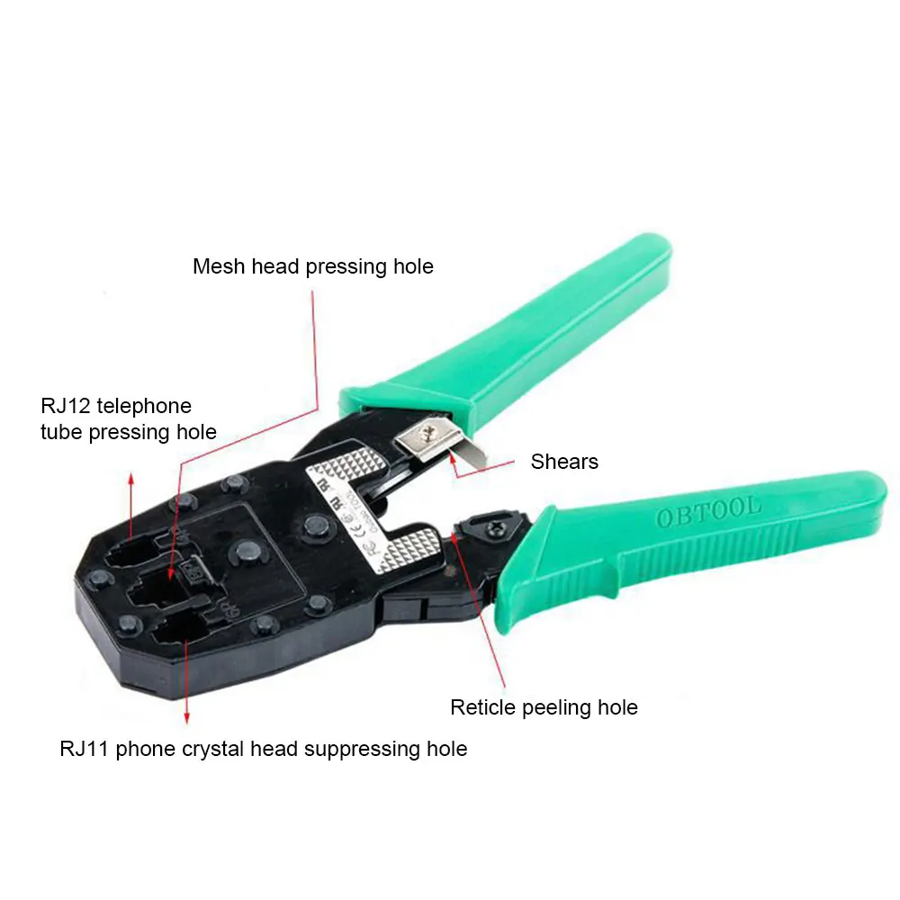 7pcs/set RJ45 RJ11 RJ12 CAT5 CAT5e Portable LAN Network Repair Tool Kit Utp network cable tester Plier Crimping tool Plug Terow