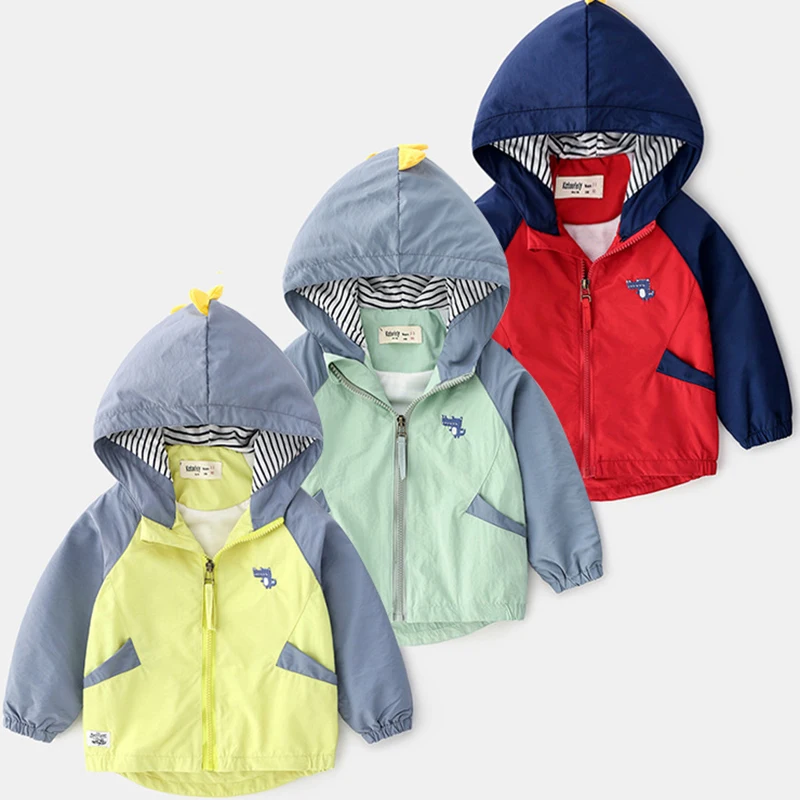 

Kids Coat 2019 Children's Clothing Boy Hooded Coat Autumn New Cartoon Dinosaur Child Baby Boys Cotton Fashion Coat Outerwear