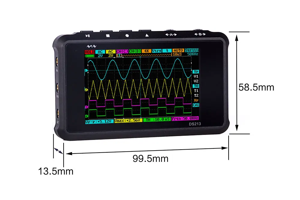 DSO203 DS 203 Профессиональный Портативный Mini Nano 4 канала ЖК-дисплей цифровой осциллограф запоминающий осциллограф 72MSa/s+ X1 X10 зонд