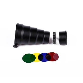 

Conical Flash Snoot Light Modifier with 50 Degree Honeycomb Color Filter foR Photography On-camera Speedlite CD15