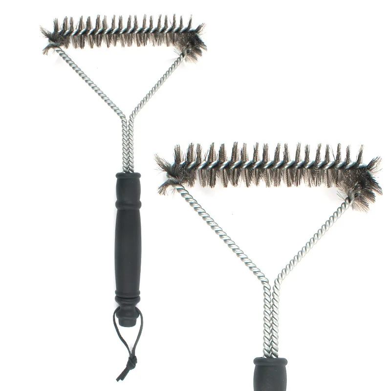 

Outdoor BBQ Cleaning Brush stainless steel long handle Y-shaped roll wire Barbecue rotisserie grilling bbq tools cooking