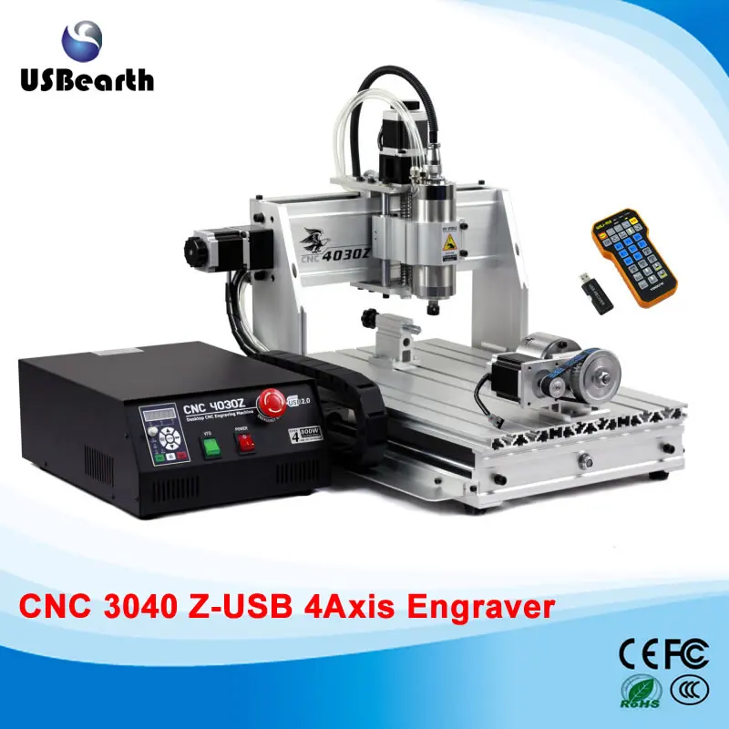 

CNC Engraving machine 4030Z-800W USB 4axis with mach3 remote control and free gift handwheel