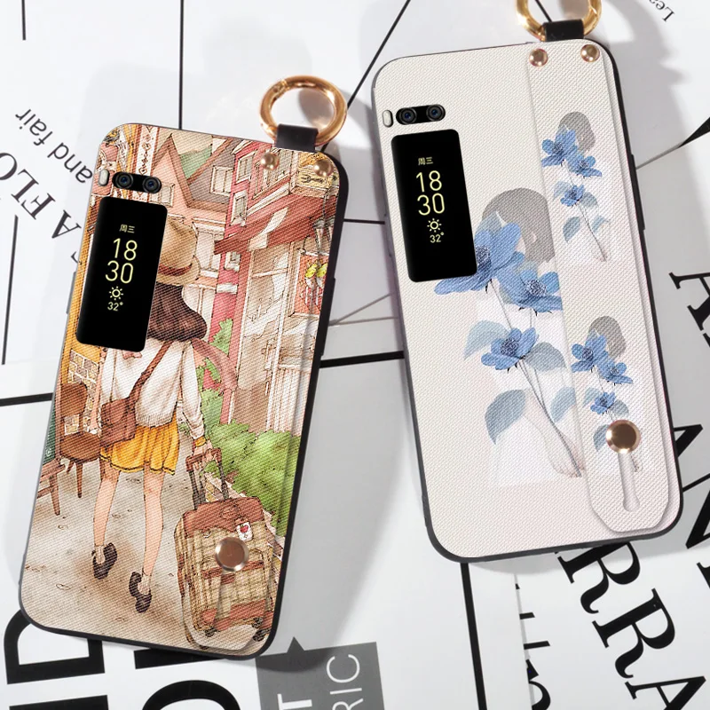 

Luxury Strap Case For Meizu U10 U20 E M3E E2 E3 Pretty Flower Holder Case For MEIZU Pro 6 7 Plus Pro6 Pro7 Plus Back Cover