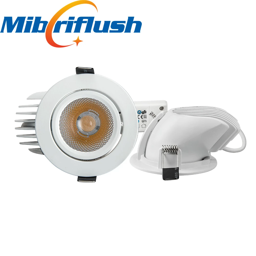 US $290.30 12pcslot 10w 2700k6000k 130LMW Adjustable recessed Bright Indoor Light COB LED Downlight Gimbal downlight 360 Degree