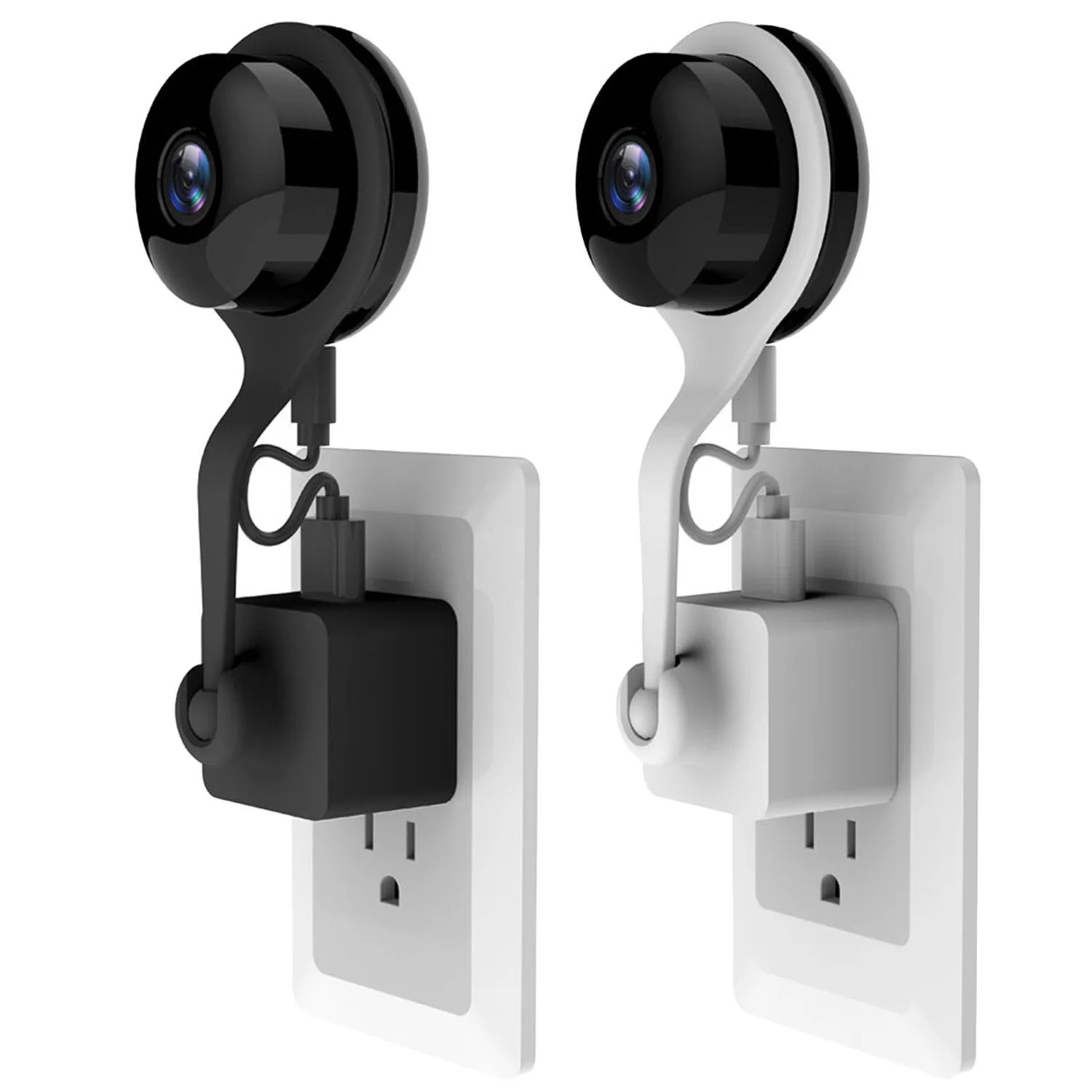 

Gosear 360 Degree Rotation Wall AC Outlet Mount Holder Mounting Socket with USB Cable for YI Home Camera US Plug