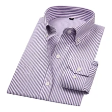 DAVYDAISY Новое поступление оксфордская Мужская рубашка с длинным рукавом клетчатая полосатая Повседневная рубашка брендовая одежда мужские рубашки 20 цветов DS164