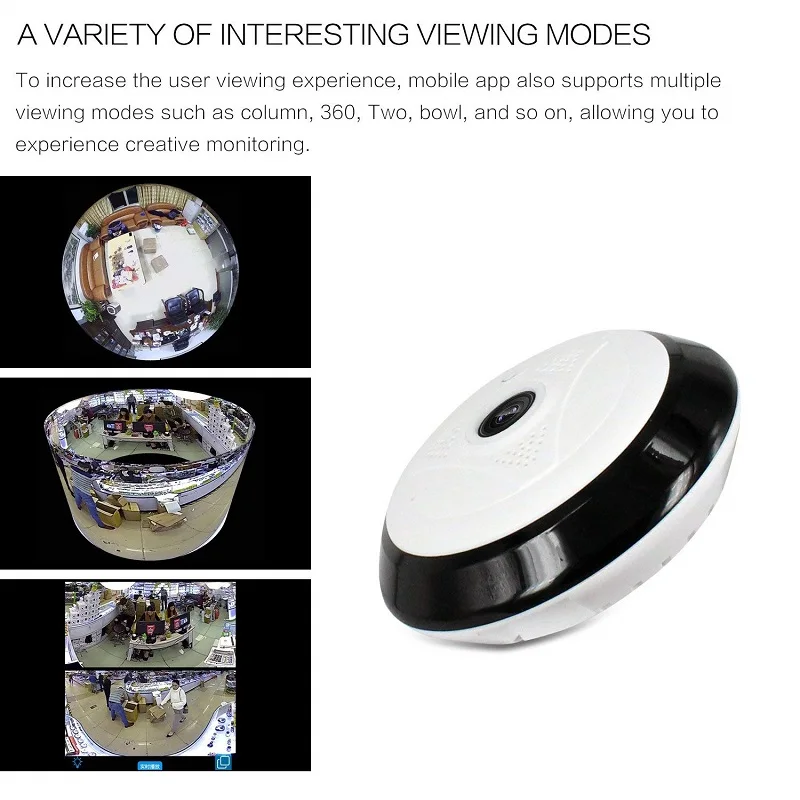Hd Mini Cctv 360 градусов панорамный рыбий глаз IP Камера Wi-Fi Крытый Безопасности Cam