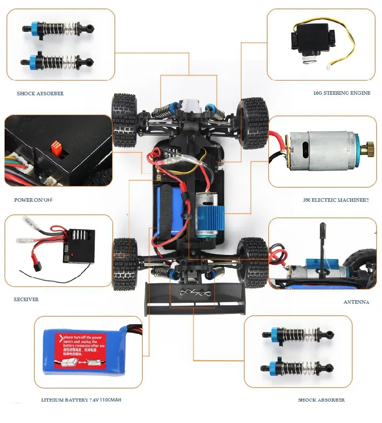 WLtoys A979 RC автомобиль 4WD высокое Скорость электрический автомобиль 2,4G 1:18 Масштаб 4WD монстр грузовик внедорожных транспортное средство с