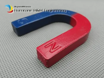 

2 pieces Magnetic Teaching Tool Magnet Bar type magnet 61x53x28x12 mm blue red Toy magnet educational magnet bar
