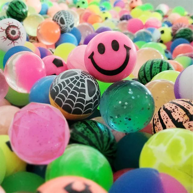 

10 Pcs/Set Mixed 30mm Bounce Balls Multi-Colored Elastic Juggling Jumping Balls Toy