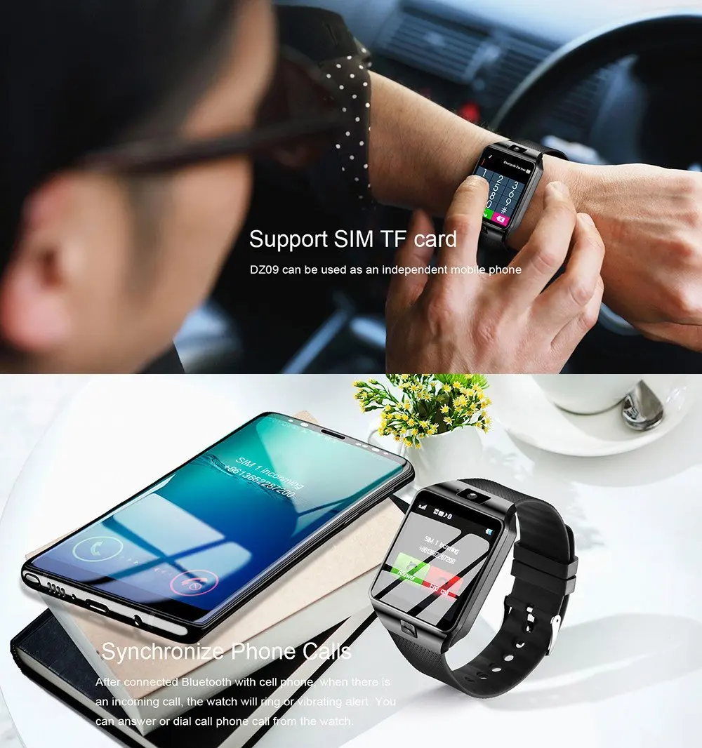 Bluetooth Сенсорный экран Смарт часы с Камера Smartwatch для Для мужчин женщин леди