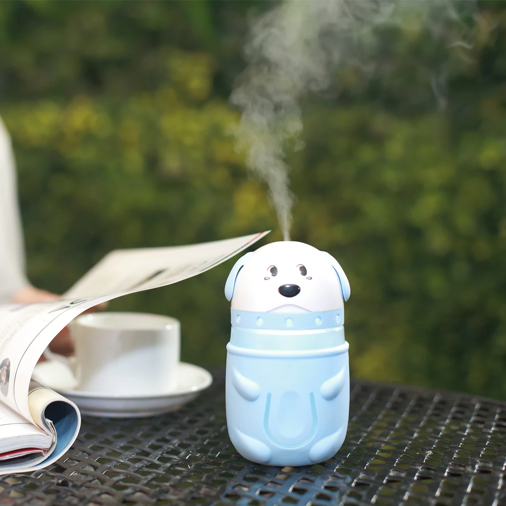 Cute Dog Ultrasonic Humidifier USB Air Humidificador with LED Lamp Mist