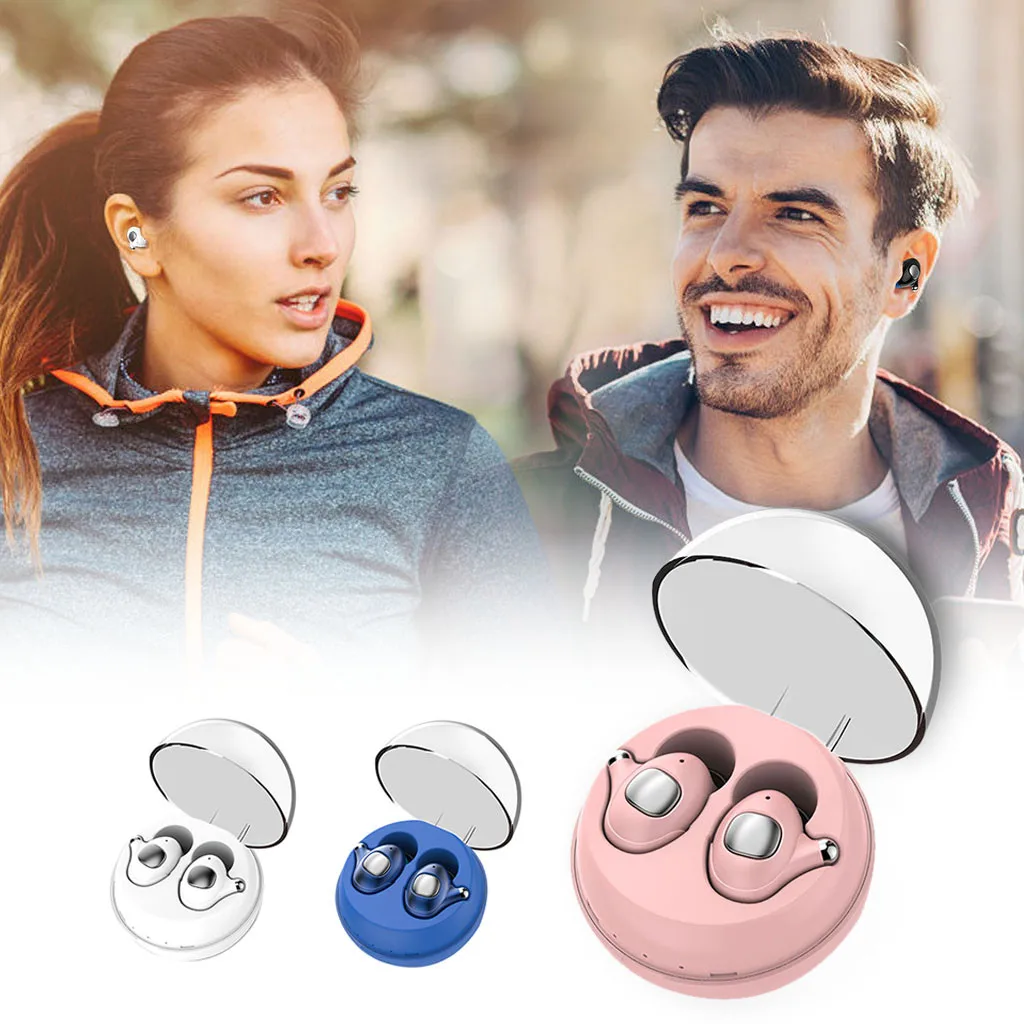 

TWS Bluetooth V5.0 Headset Sports Wireless Earphones 3D Stereo Earbuds Mini in Ear Dual Microphone With Charging Box