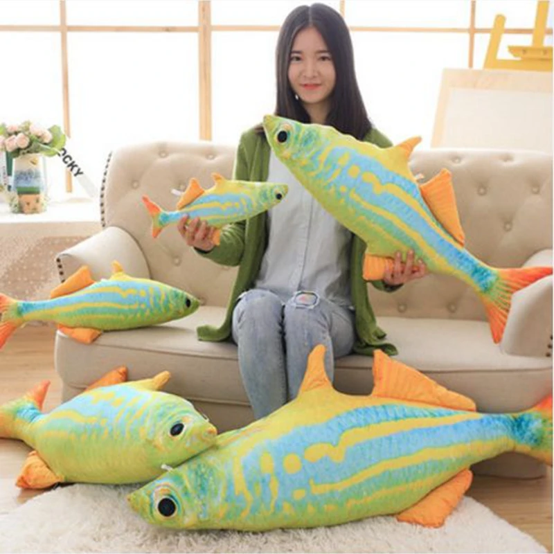 Dorimytrader Big Soft Colorful Tropical Fish Plush Pillow Stuffed