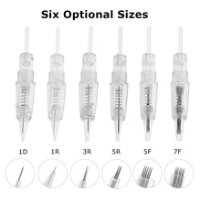 30 шт. 1D \ 1R \ 3R \ 5R \ 5F \ 7F одноразовые стерильные для татуировки иглы поставки с крышкой бровей и губ ручка для микроблейдинга макияж