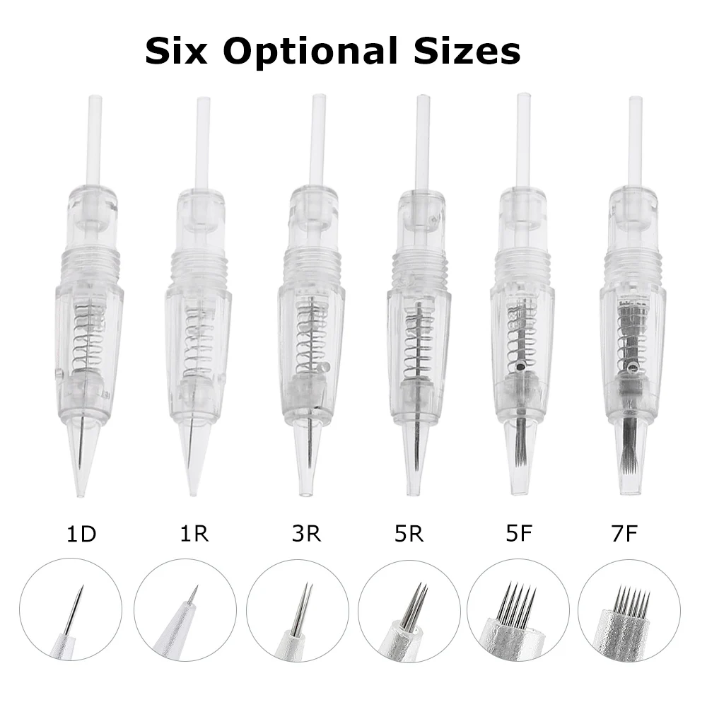 

30Pcs 1D\1R\3R\5R\5F\7F Disposable Sterilized Tattoo Needles Supplies With Cap Eyebrow & Lip Microblading Embroidery Pen Makeup