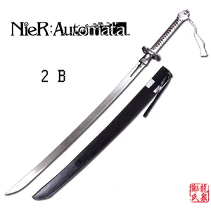For Game NieR: Automata 2B Sword / 9S's Real Steel Blade Zinc Alloy Cosplay Prop Brand New Supply-Decorative Swords No Sharp