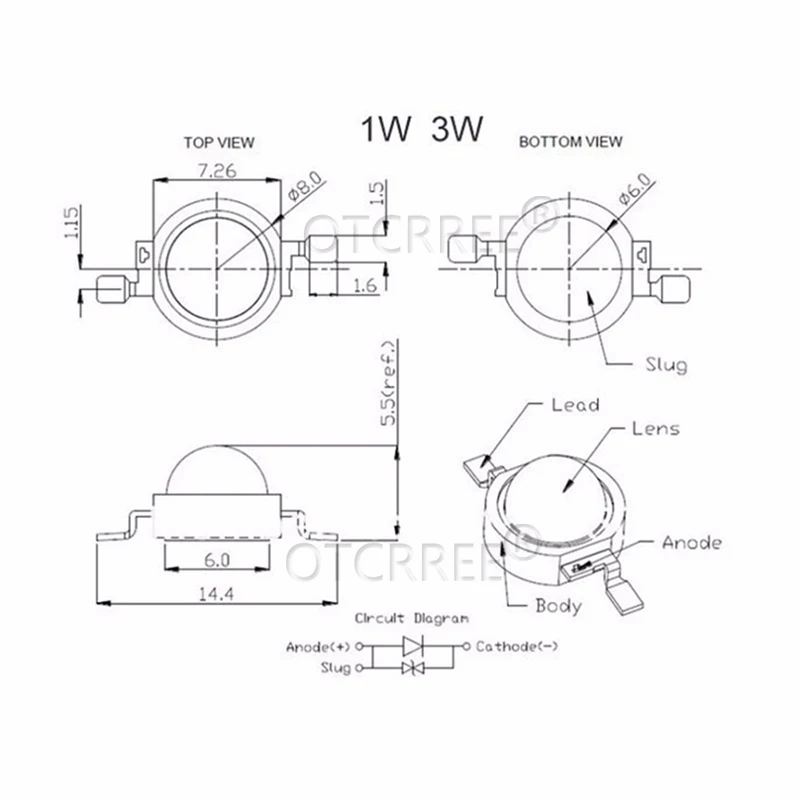 3W5W尺寸图