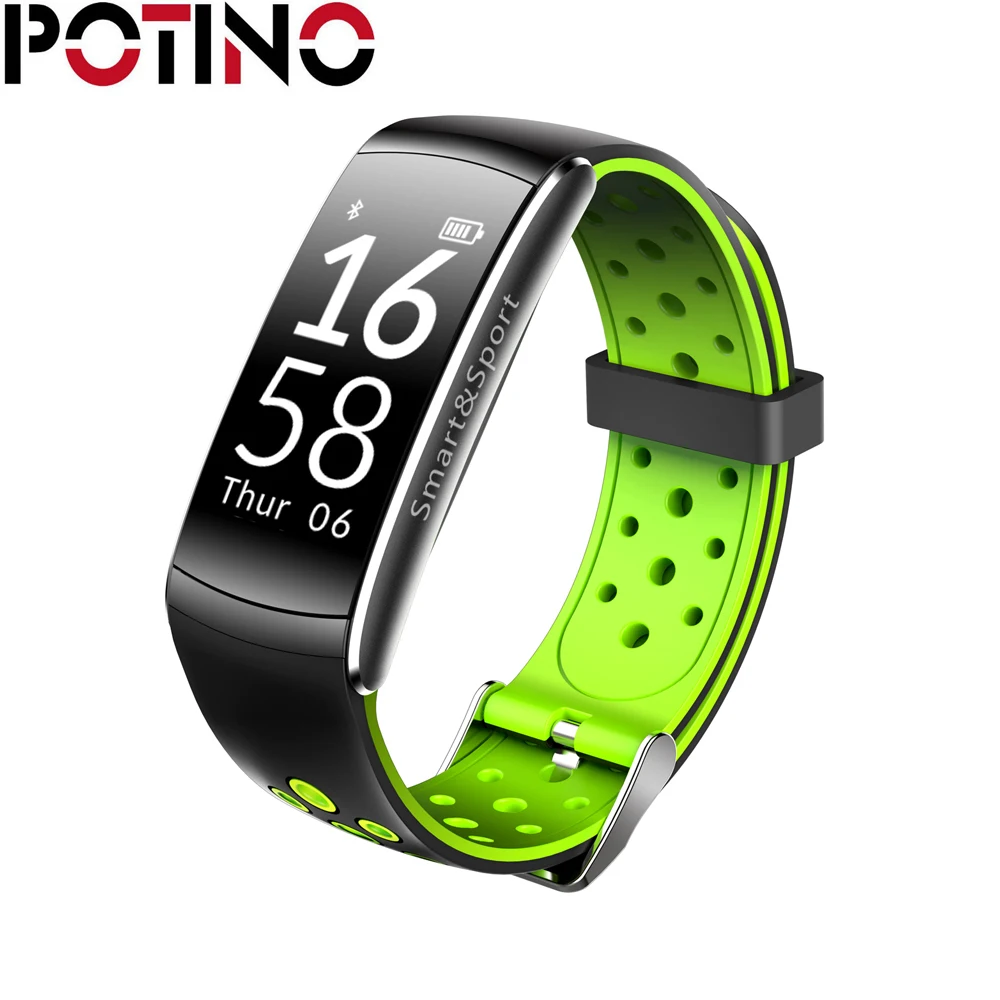 POTINO Q8 Smart Bracelet Heart Rate Monitor Fitness Tracker Wristband IP68 Waterproof Monitor Sport Smartband for