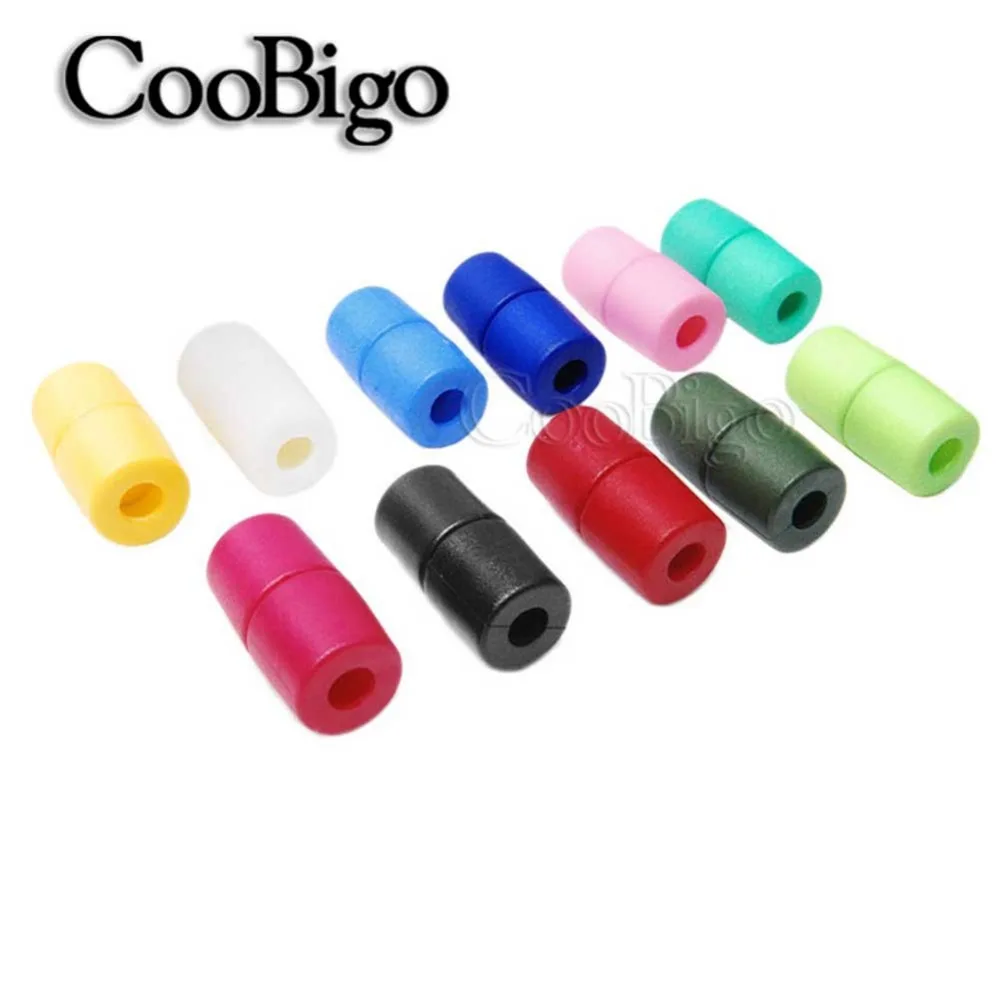 

100pcs Colorful Plastic Breakaway Safety Pop Barrel Connector Clasp Cord Lock Stopper For Paracord Ribbon Lanyards Rope Parts