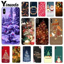 

Yinuoda Santa ClausElk Merry Christmas Rubber Material Cell Phone Case for iPhone i8 i7 i6 i6S Plus i5S iX iXR XS MAX Case