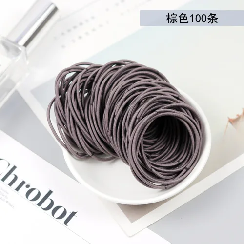 100pcs/lot Cute Girl Ponytail Hair Holder Hair Accessories Thin Elastic Rubber Band For Kids Colorful Hair Ties Rope Hairbands - Цвет: D