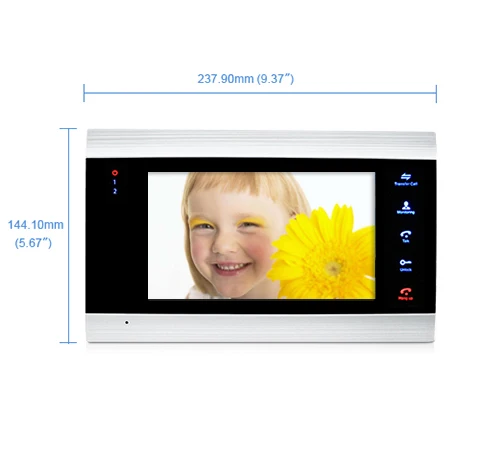 Видеопереговорное устройство 1-3 домашняя система контроля доступа Обнаружение движения Многоязычная сенсорная кнопка меню OSD