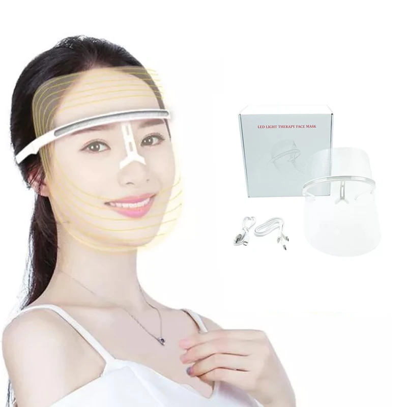 

Home 3 IN 1 Red Blue Yellow LED Face Mask Photon Therapy Facial Skin Rejuvenation Wrinkle Removal Electric Anti-Aging LED Mask
