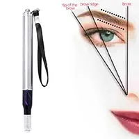 Татуаж татуировка перо комплект ручной бровей, губ, карандаш для глаз Microblading С кристалалми и стразами ручка с 10 шт. 5RL иглы татуировки