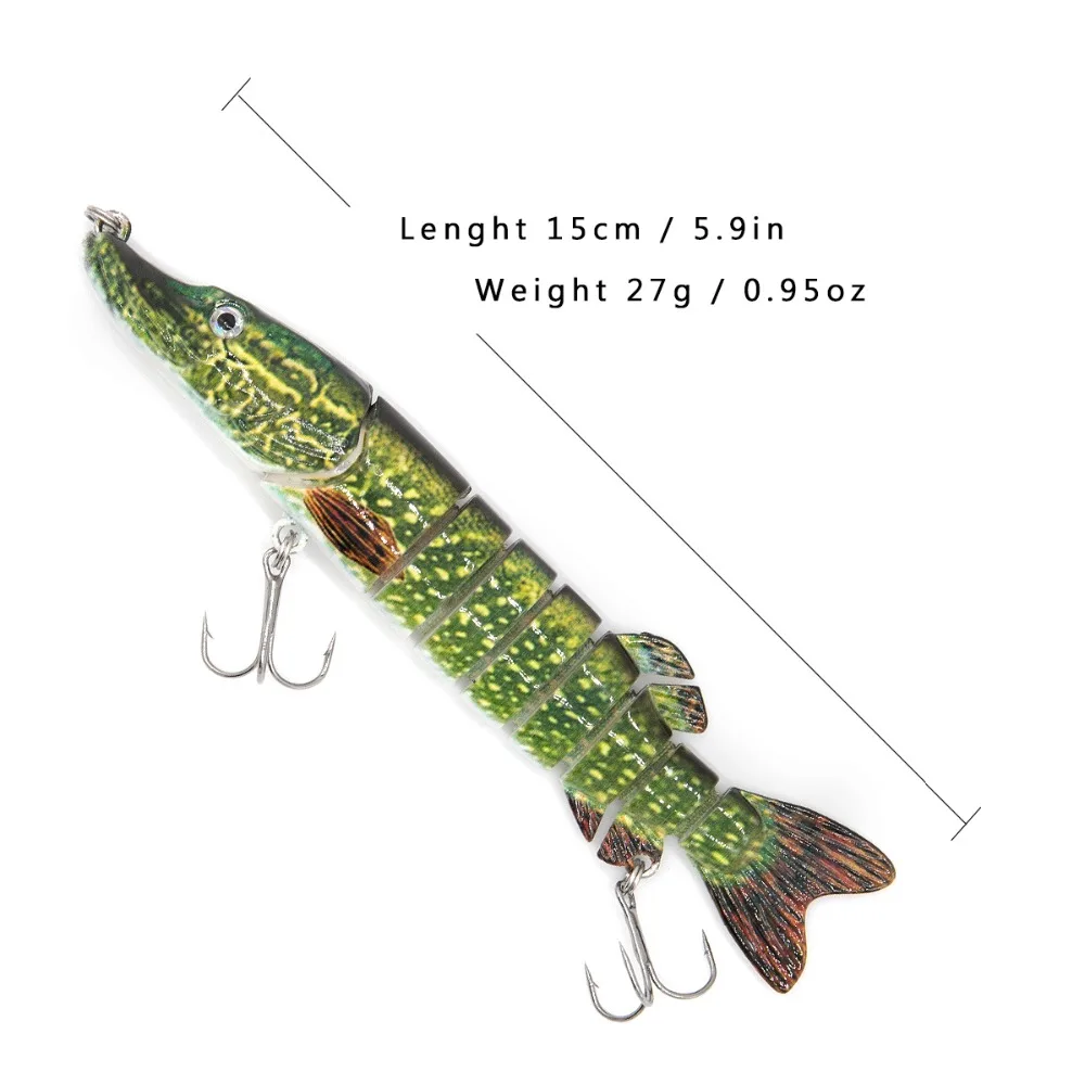 15 سنتيمتر 27g المهنية التمساح الصيد السحر 9 قطاعات نابض بالحياة بايك الطعم الصيد معالجة Crankbaits الصلب صوتها الطعوم المتذبذب 15 سنتيمتر 27g المهنية التمساح الصيد السحر 9 قطاعات نابض بالحياة بايك الطعم الصيد معالجة Crankbaits الصلب صوتها الطعوم المتذبذب
