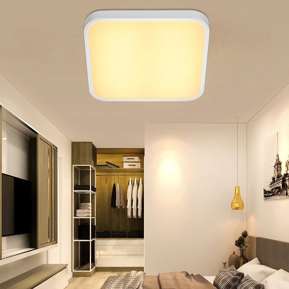 

LED Modern Ceiling Lamp 24W Warm White 1920LM Ceiling Led Light Indoor Lighting Fixtures Square Shape Living Room Kitchen Foyer