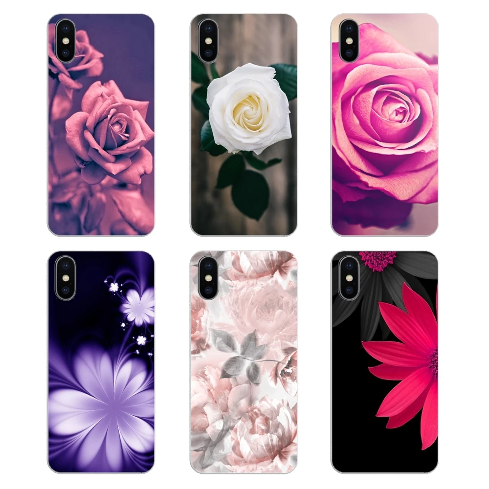 For Huawei Honor 8 8C 8X 9 10 7A 7C Mate 20 Lite Pro P Smart Plus Soft Transparent Cases Covers Translucent flower wallpaper |