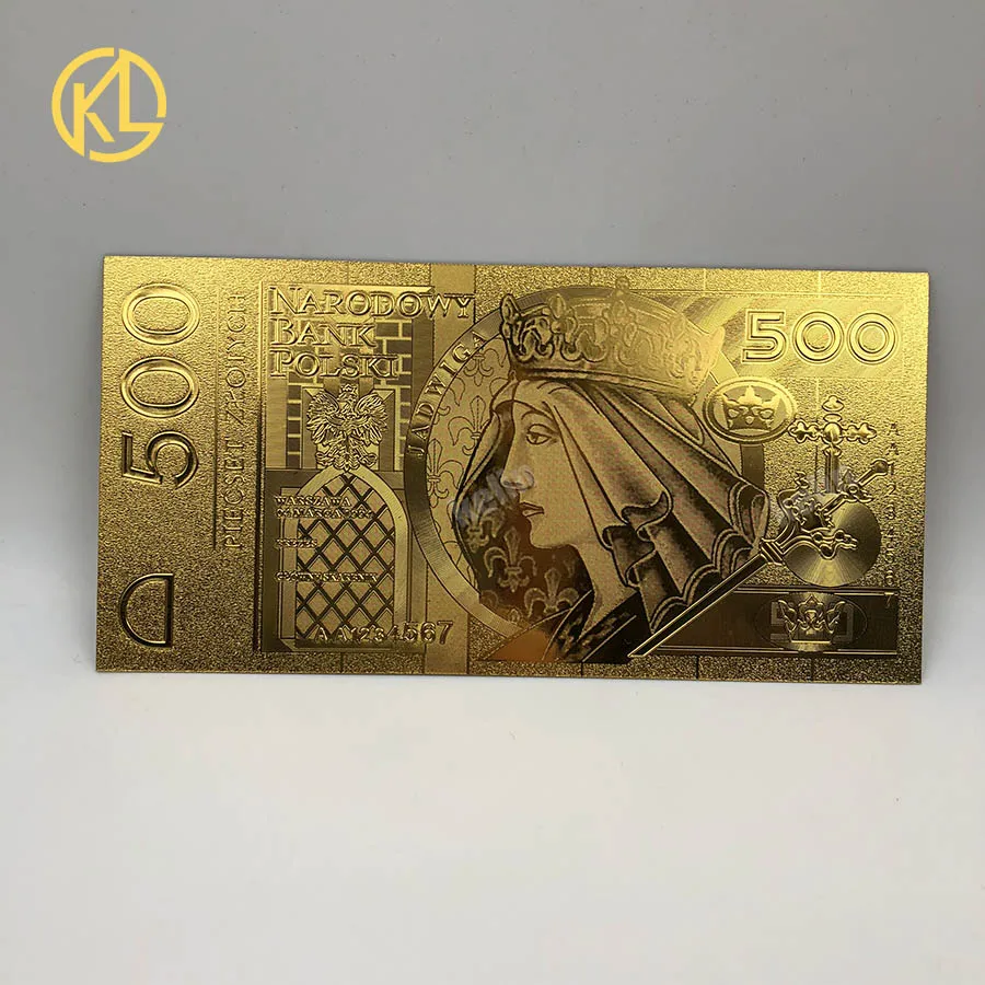 1000 шт 50 PLN ZLOTY польская Золотая банкнота POPE JOHN Павел II для коллекции 999 Золотая сувенирная коллекция - Цвет: PLN500-1994