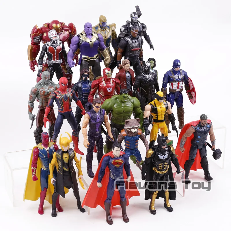 Marvel DC Comics Super Heroes Thanos Iron Man Captain America Black Panther Superman Wolverine PVC