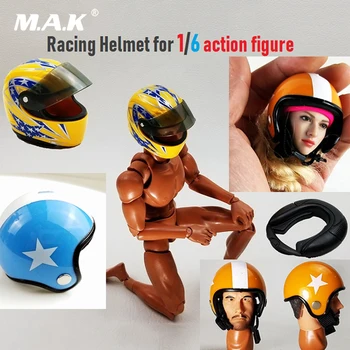 

1/6 Scale Figure Accessory Simulation Plastic Racing Helmet Scene Props Model for 12inches Action Figure Scene Accessories