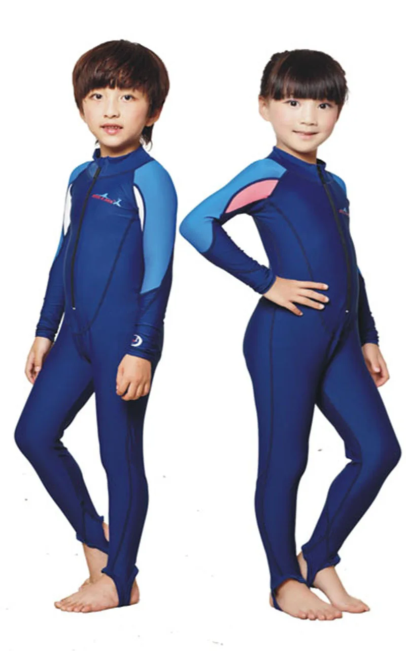 Children’s DIVESKINS Full Suit Swimwear Jumpsuits Lycra Dive Skin Diving Wetsuit Skin Suit