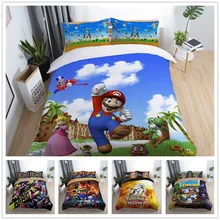 3D Марио переключатель игры постельных принадлежностей король королева полный один размер пододеяльник набор