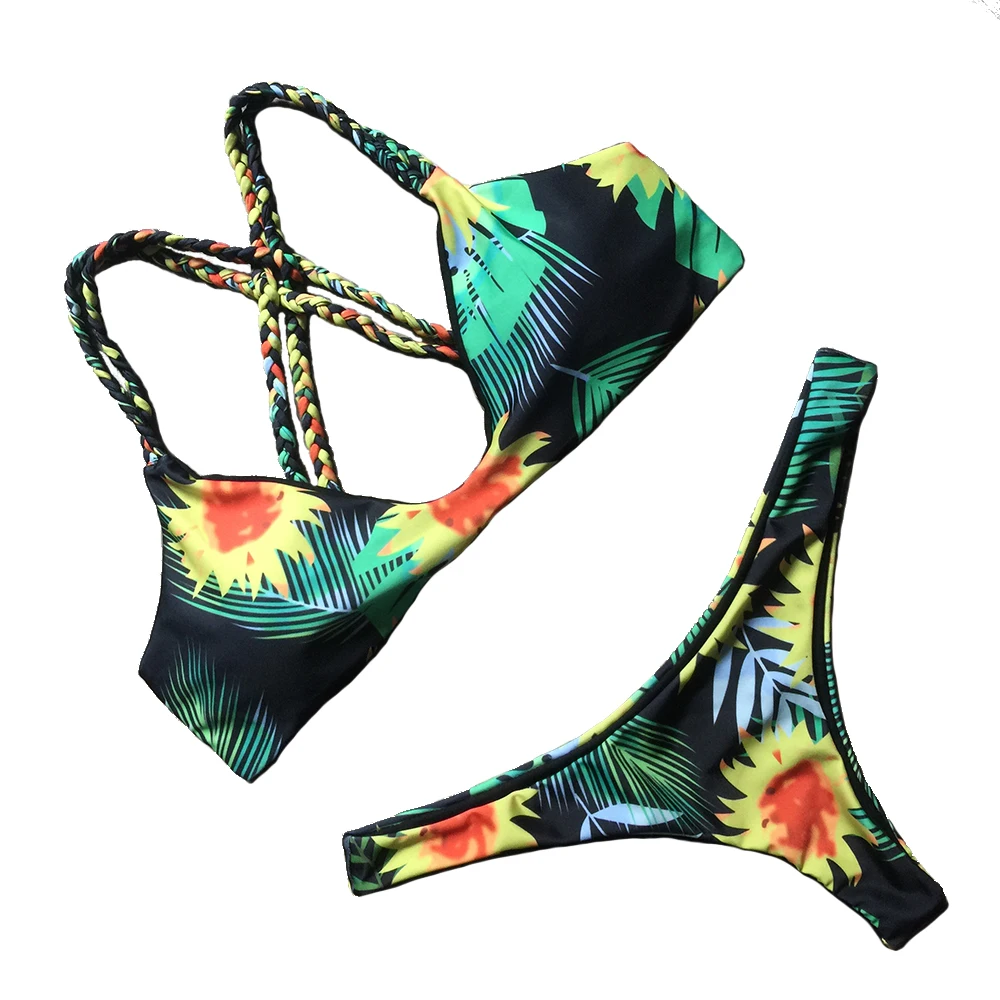 QI DIAN Swimsuit Women Sunflower Printed Bathing Suit Bikini 2017 Sexy Push up Swimwear Women Bandage Brazilian Bikini set QD615 QI DIAN Swimsuit Women Sunflower Printed Bathing Suit Bikini 2017 Sexy Push up Swimwear Women Bandage Brazilian Bikini set QD615