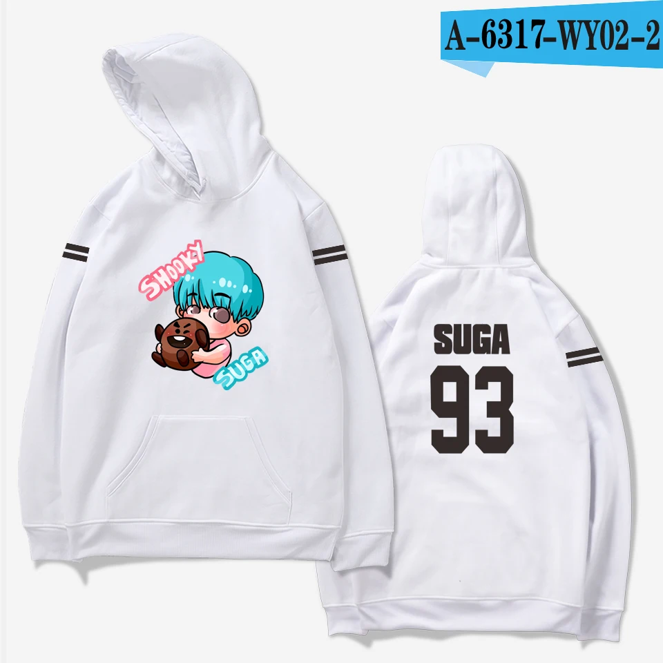 aikooki hoodies women Bangtan Boys Kpop idol Hoodies Sweatshirts Autumn Streetwear Fans Hoodies Cap Casual Clothes Plus Size - Цвет: white