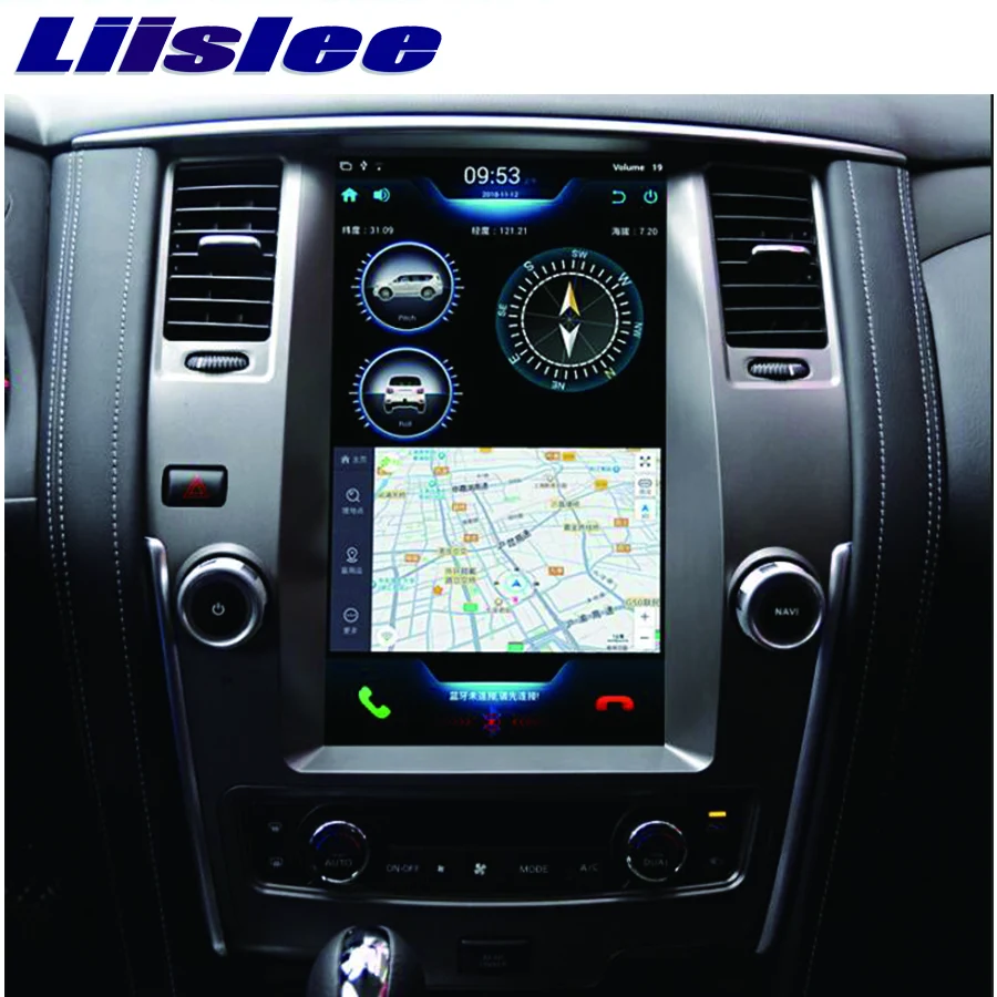 Liislee 2 din Android для Nissan Patrol большой экран Автомобильный мультимедийный плеер gps навигация Видео Радио Зеркало Ссылка Carplay