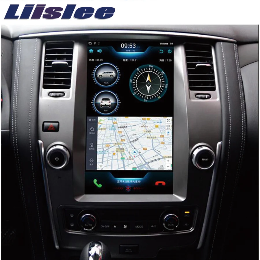 Liislee 2 din Android для Nissan Patrol большой экран Автомобильный мультимедийный плеер GPS