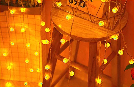 AC110V 220 V 10 m 20 m 30 m 50 m Кристальный шар Светодиодные гирлянды для рождественской елки Свадебная вечеринка гирлянда праздничное украшение - Испускаемый цвет: Цвет: желтый