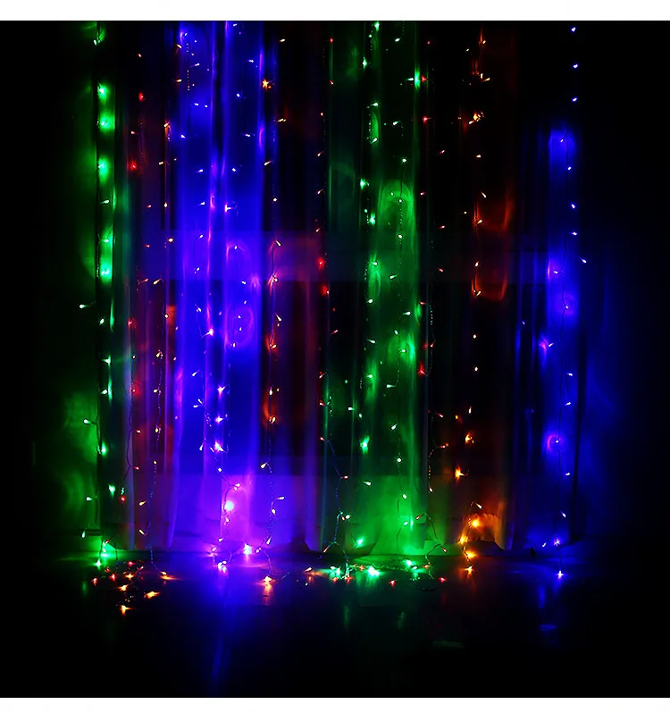 Год AC220V 3X3 м гирлянды Рождественские огни Светодиодный Шторы светящиеся гирлянды Рождественские огни Светодиодный Рождество украшение гирляндами